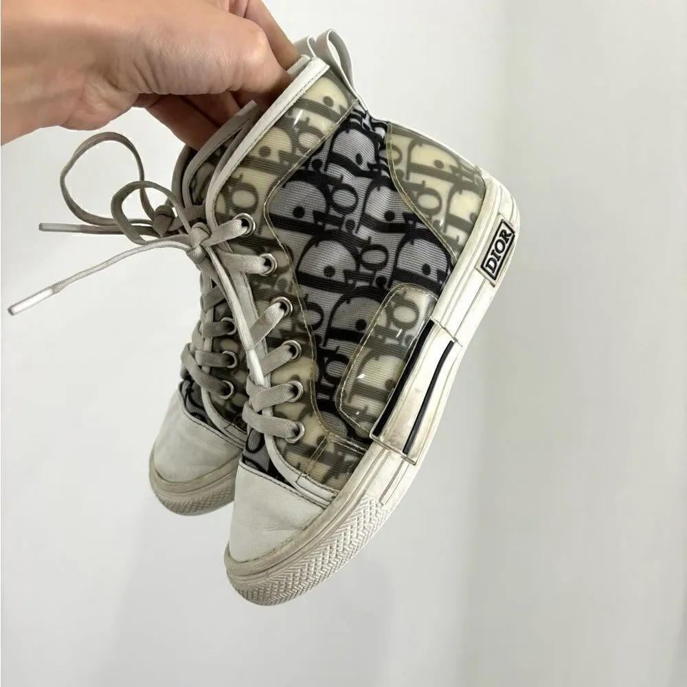 Dior Oblique Black & White B23 High Top Sneaker - Picture 5 of 14